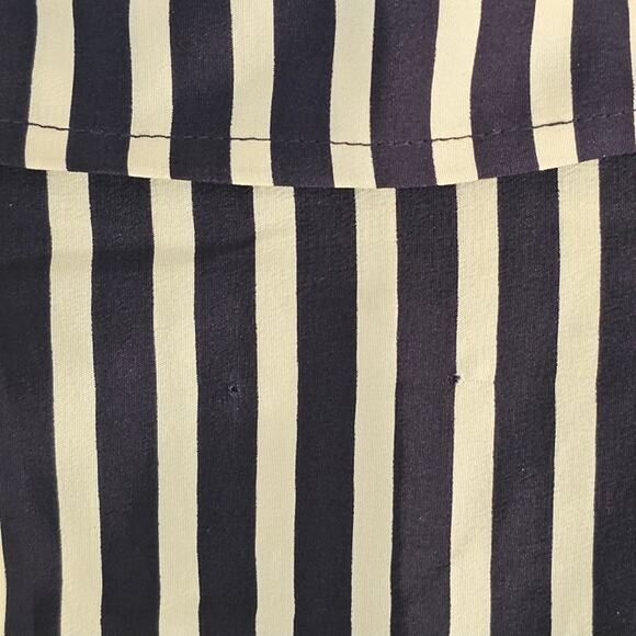 J. Crew Womens The Boy Shirt 8 100% Silk Navy Cream Stripe Pockets Button Blouse - Picture 7 of 10